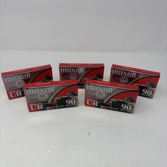 Maxwell Audio Cassette Tapes UR 90 Minutes Normal Bias Blank Lot Of 5 Retro - Picture 2 of 6